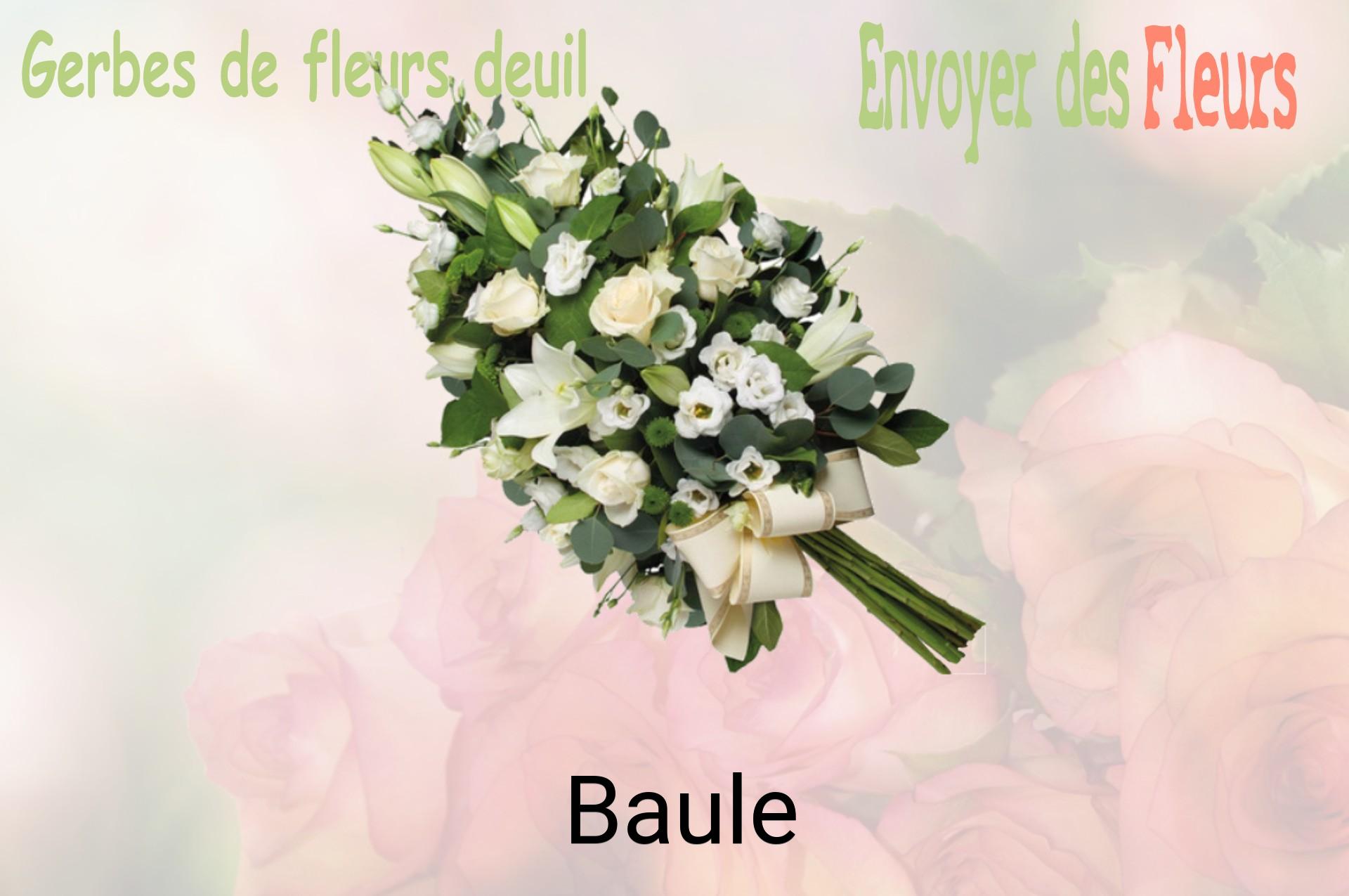Gerbe de fleurs de deuil livrée à Baule